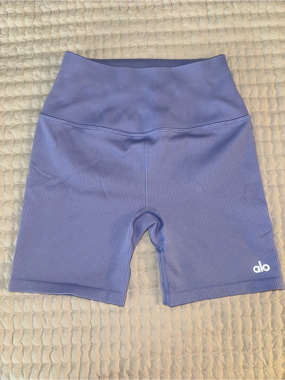 ALO Yoga Ribbed High-Waist Bike Shorts